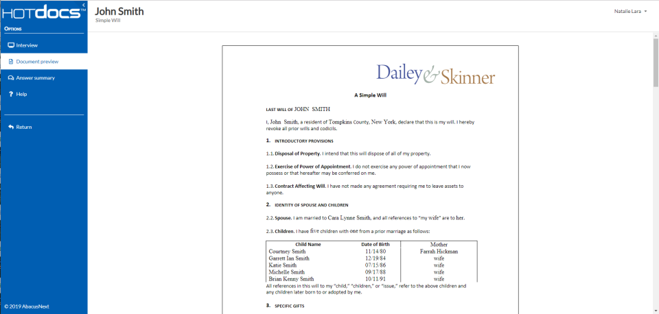 screenshot of Mitratech HotDocs